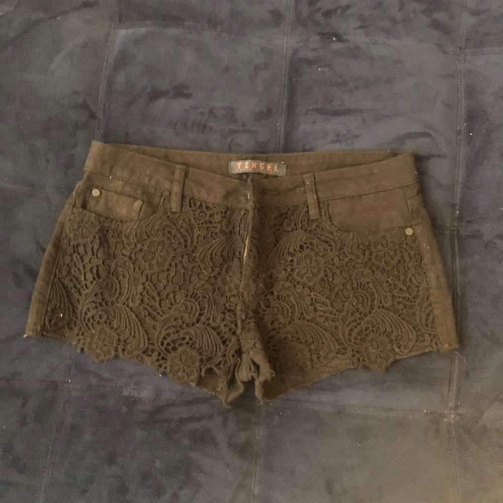 Tinsel Black Cut Off Shorts